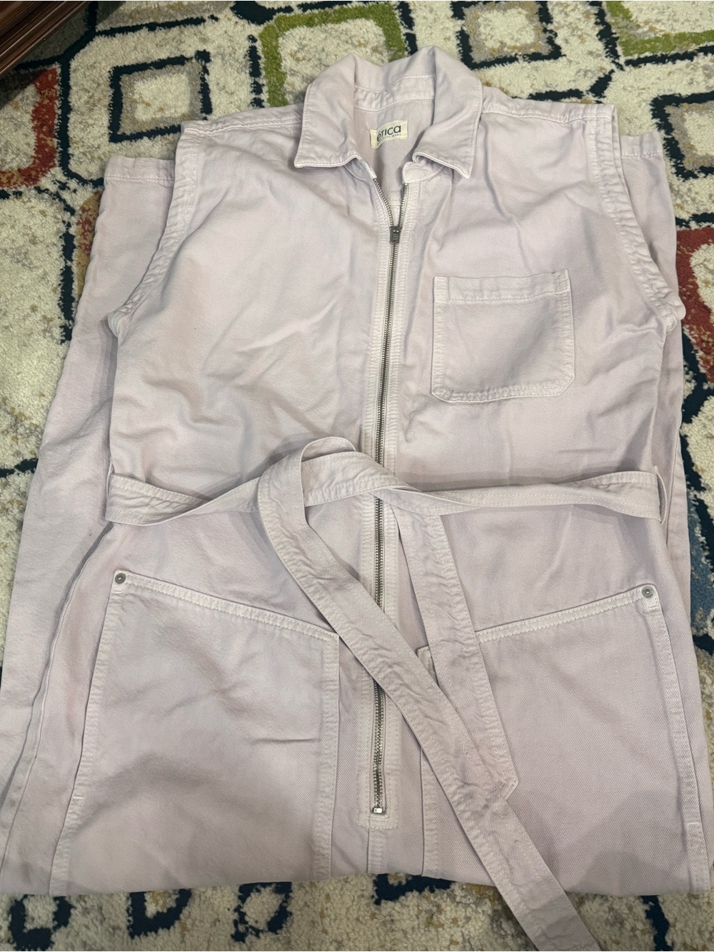 Etica Light Pink Zip-Front Utility Jumpsuit